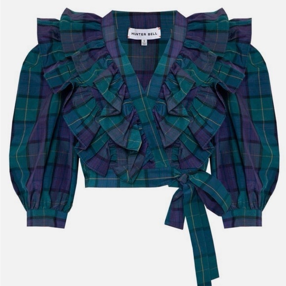 Hunter Bell Johanna Top - green tartan plaid - Picture 3 of 3